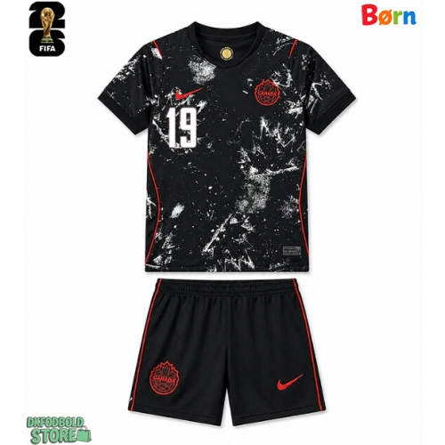 Canada Alphonso Davies #19 Replika Babytøj Udebanesæt Børn VM 2026 Kortærmet (+ Korte bukser)
